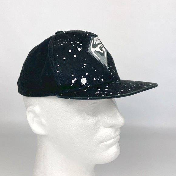 Star Wars Boys Black Vader Tie Fighter White Dots Strap Back Baseball Hat Cap - Picture 3 of 12